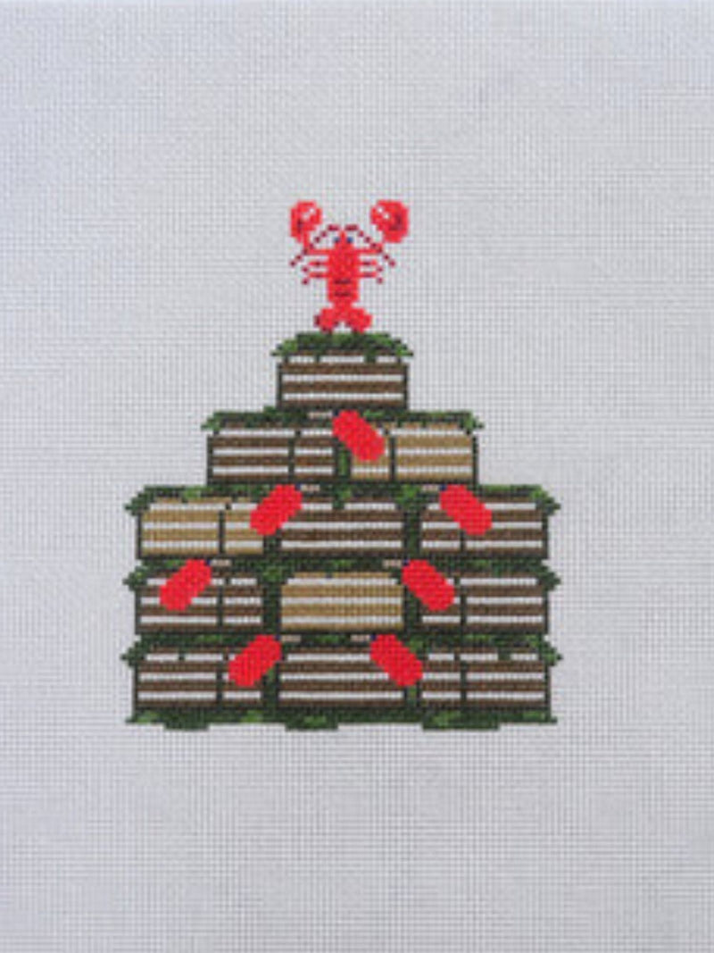Frances Mary Needlepoint Lobster Trap Tree Erica Wilson
