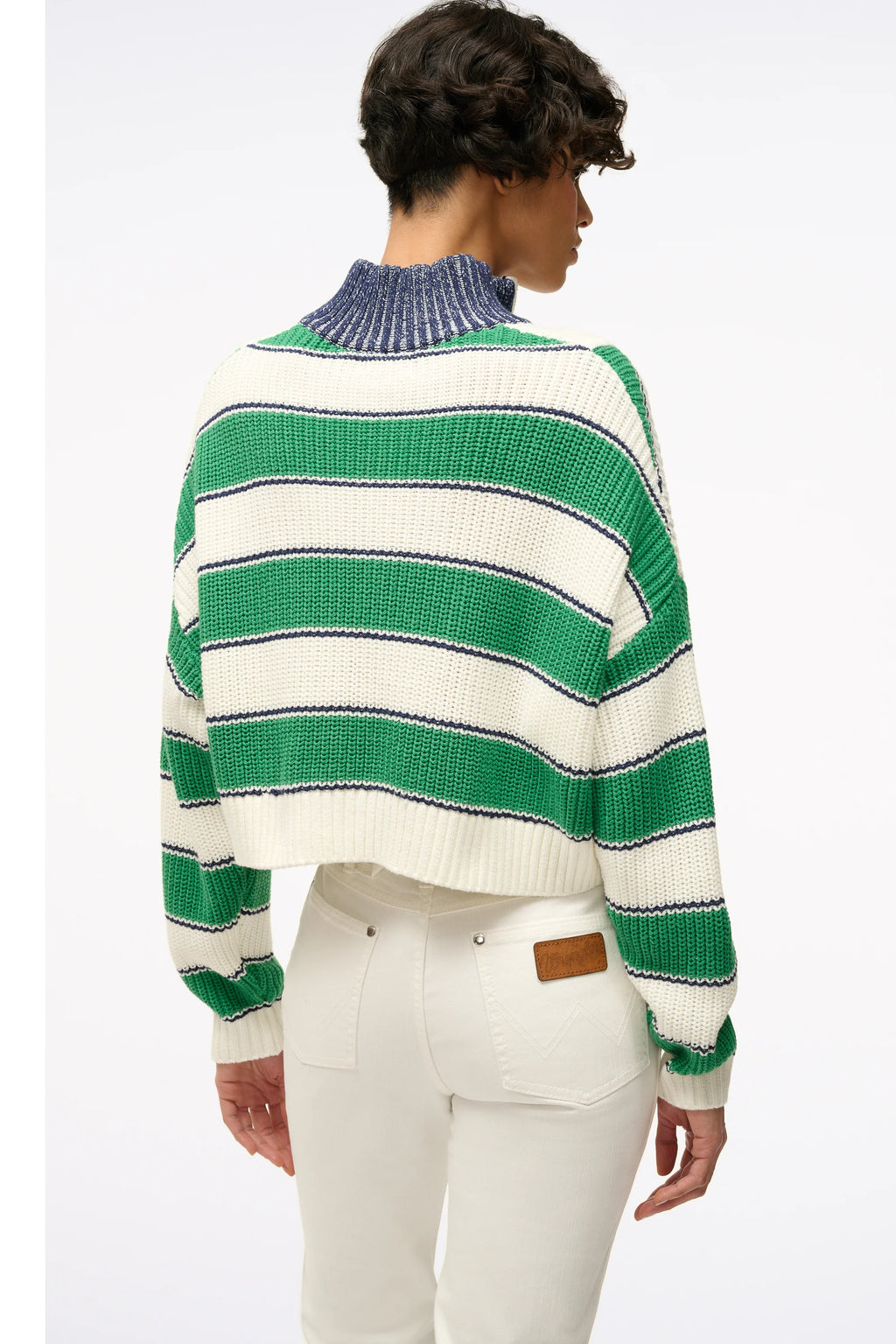 Cropped Hampton Sweater Bungalow Stripe