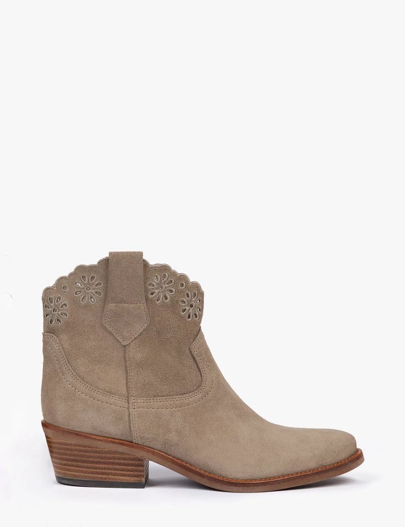 Calie Broderie Suede Cowboy Boot