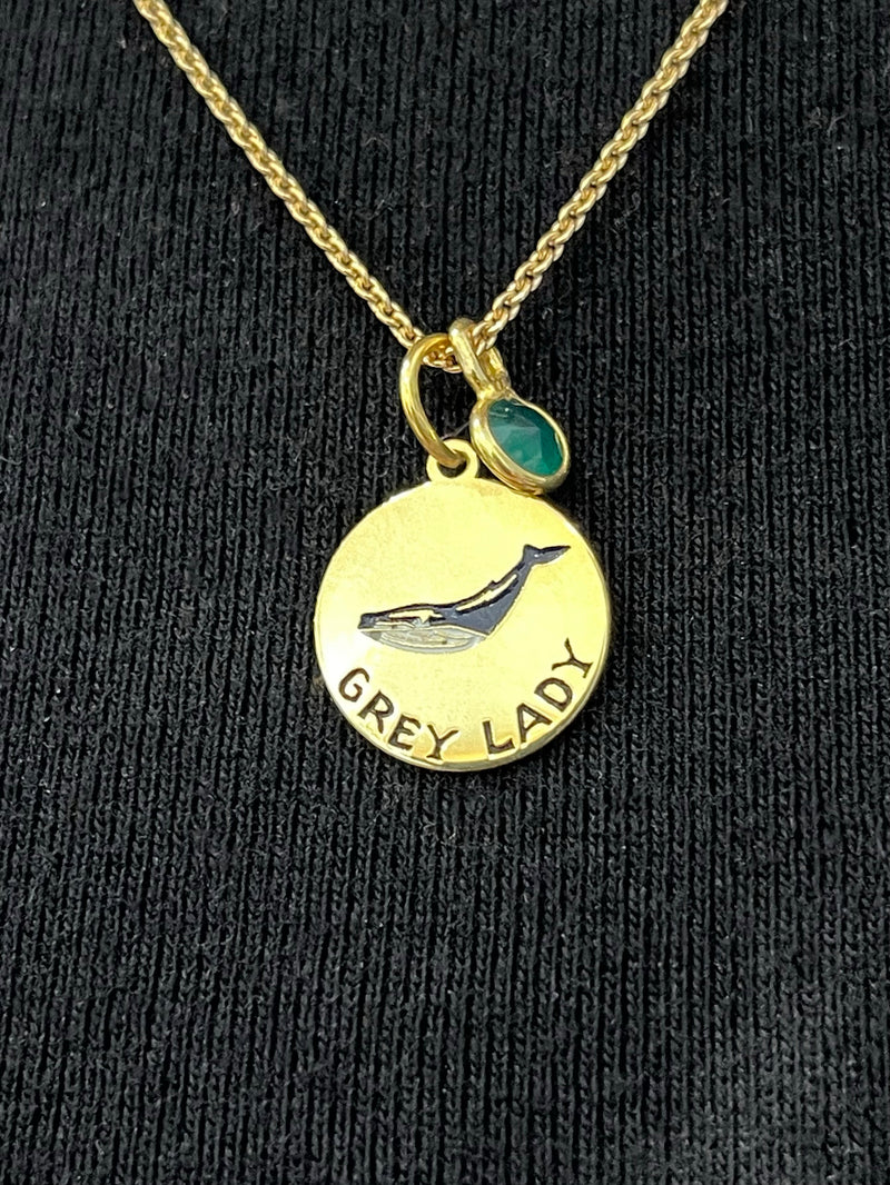 Grey Lady Whale Voyage Medal Necklace
