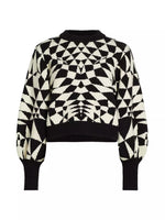 Heart Deco Black Knit Sweater
