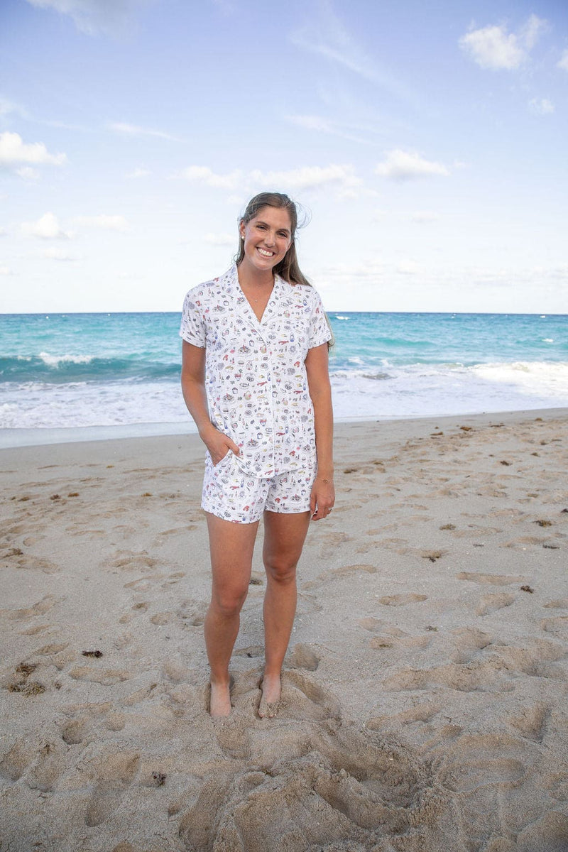 Multicolor Clambake Short PJ Set