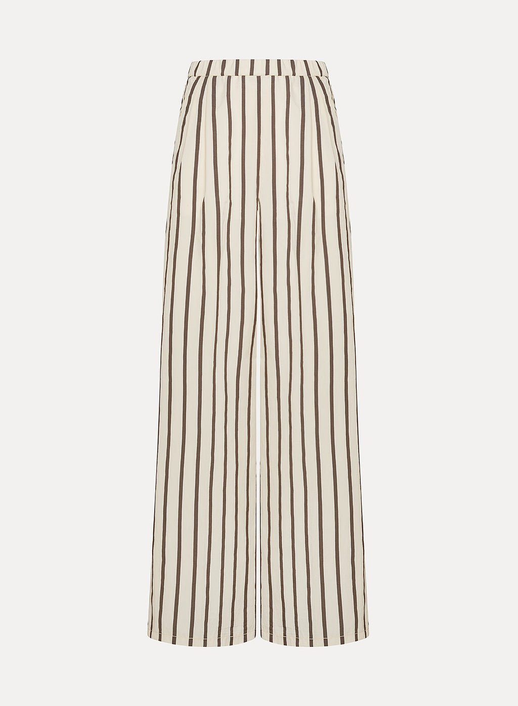 Embroidered Pinstripe Cotton Wide Leg Pants