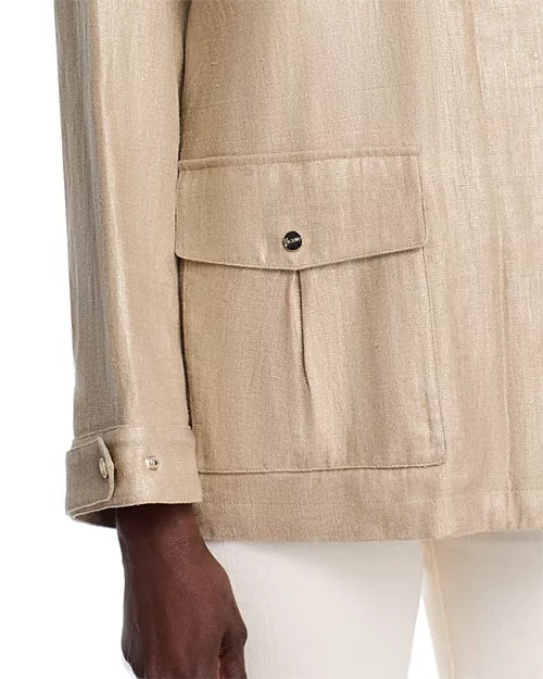 Laminated Linen Field Jacket