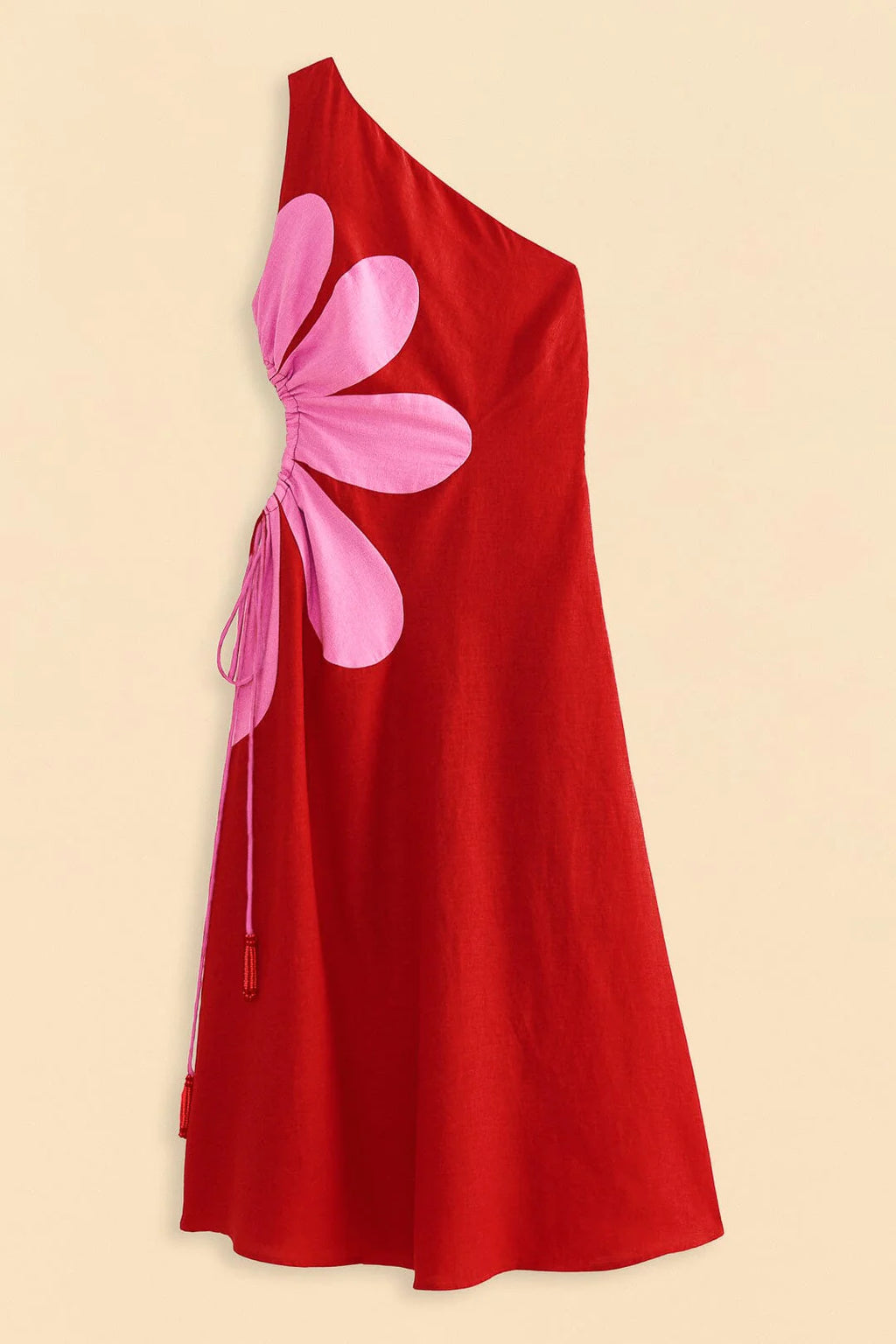 Red Cutout Flower Dress