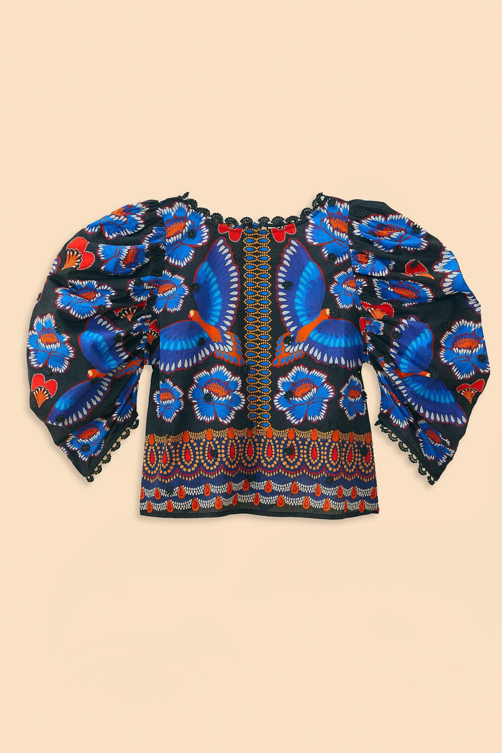 Ainika Sparkle Black Short Sleeve Blouse