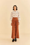 Caramel Embroidered Horses Pants