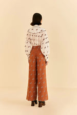 Caramel Embroidered Horses Pants