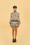 Floral Tapestry Silver Mini Skirt