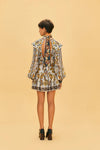Floral Tapestry Silver Mini Skirt