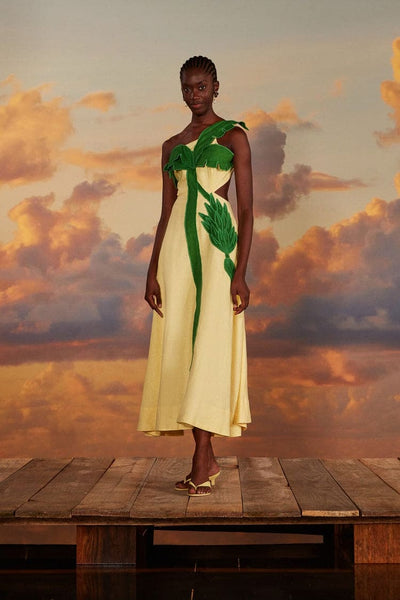 Farm Rio Palm Tree Cutwork Midi Dress Erica Wilson
