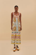 Maritime Magic Off-White Sleeveless Maxi Dress