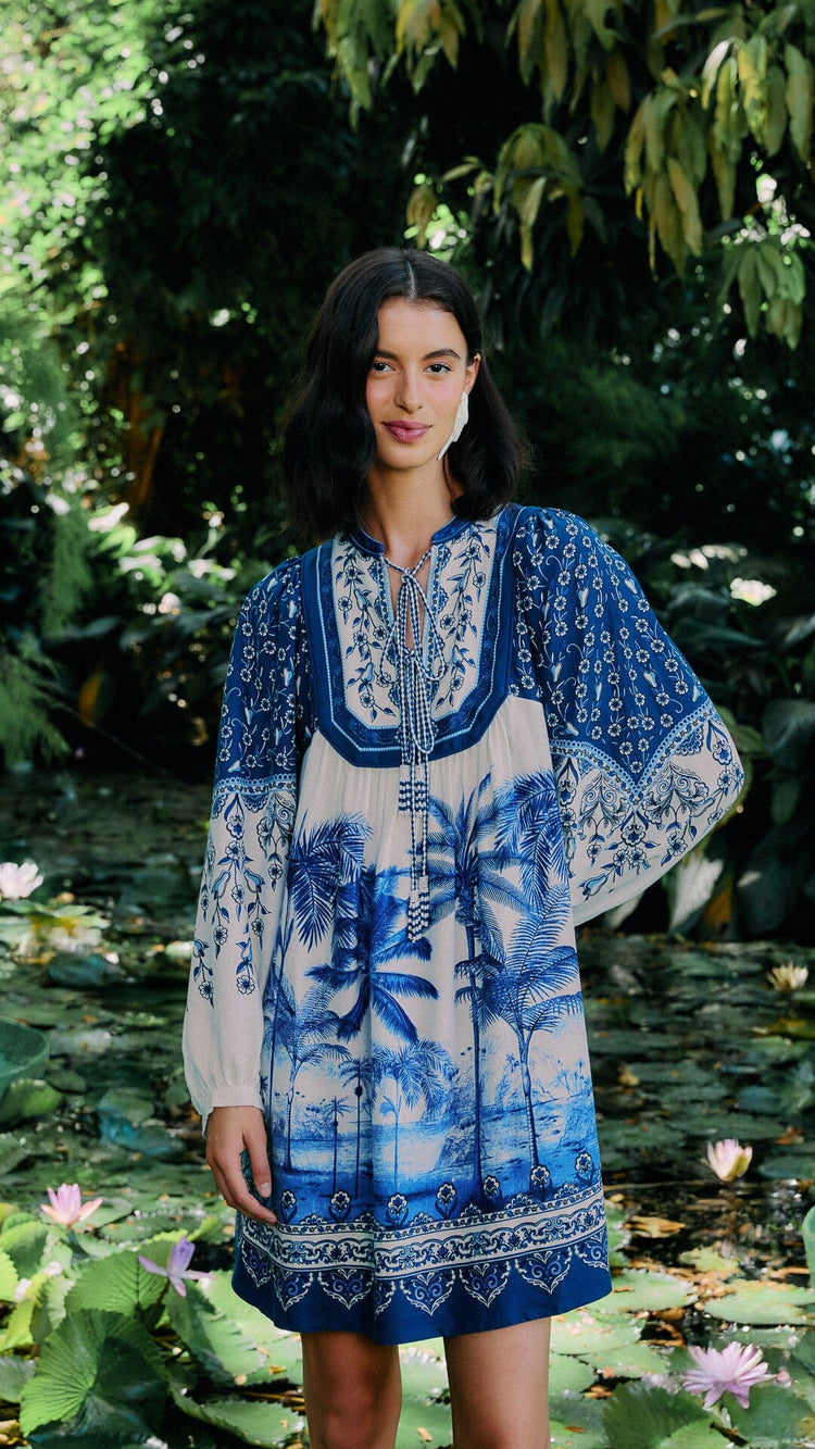 Off-White Palm Tree Beach Mini Dress