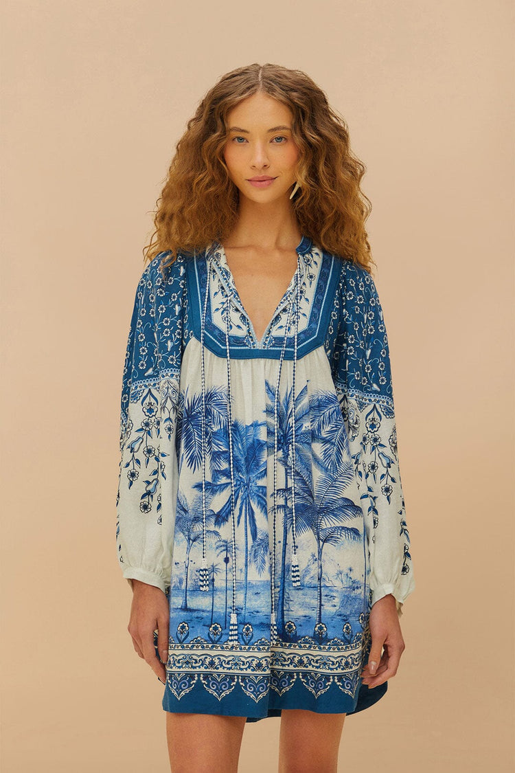 Off-White Palm Tree Beach Mini Dress