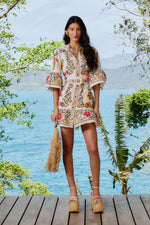 Delicate Forest Scarves Off-White Mini Dress