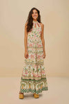 Palm Dream Off-White Sleeveless Maxi Dress