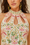 Palm Dream Off-White Sleeveless Maxi Dress