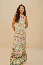 Palm Dream Off-White Sleeveless Maxi Dress