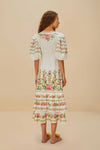 Palm Dream Off-White Wrap Midi Dress