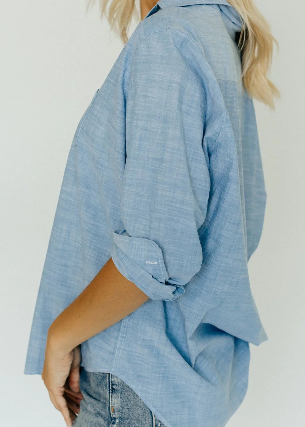 Eileen Relaxed Button-Up Washed Blue