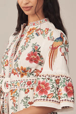 Delicate Forest Scarves Off-White Mini Dress