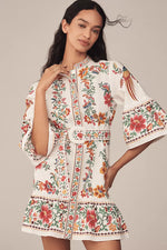 Delicate Forest Scarves Off-White Mini Dress
