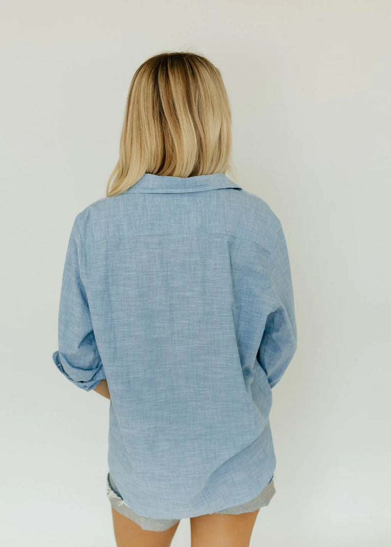 Eileen Relaxed Button-Up Washed Blue