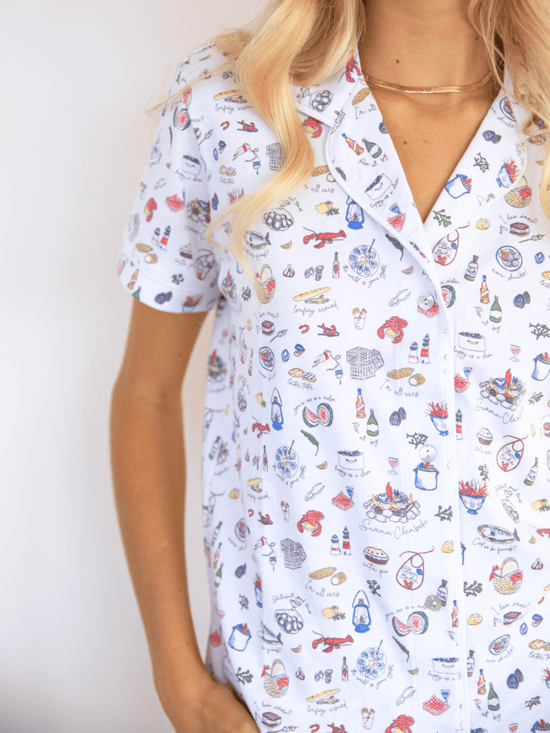 Multicolor Clambake Short PJ Set