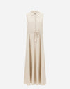 Linen Sleeveless Drawstring Dress