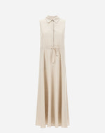 Linen Sleeveless Drawstring Dress