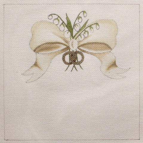 Ring Bearer Pillow Bow with Lillies