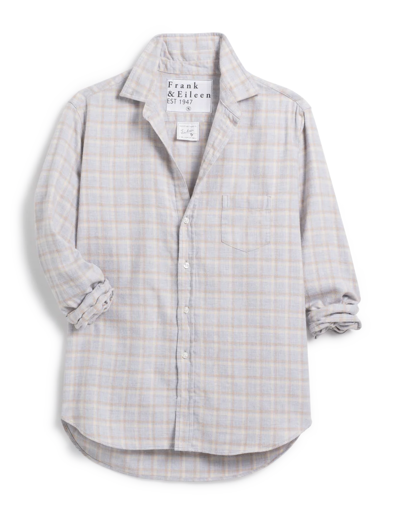 Camel & Cream with Gray Plaid Flannel Eileen Relaxed Button-Up
