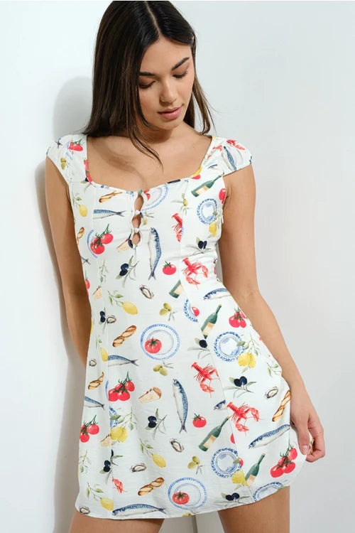 Printed Mini Dress