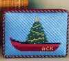 Christmas Tree Row Boat Ornament