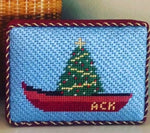 Christmas Tree Row Boat Ornament