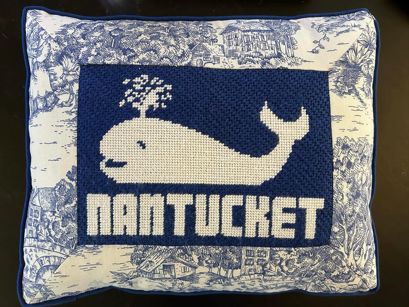 Nantucket Whale Pillow