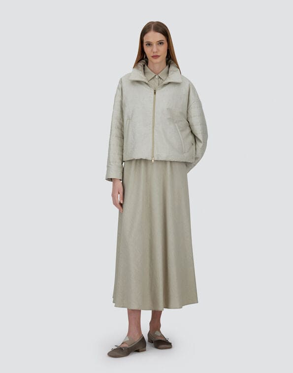 Linen Quilted Sleeve Jacket