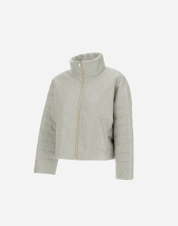 Linen Quilted Sleeve Jacket