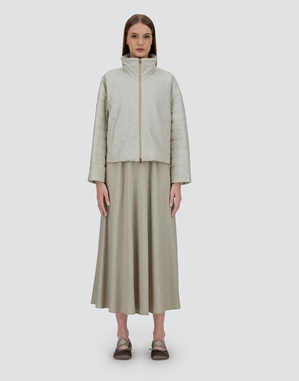 Linen Quilted Sleeve Jacket