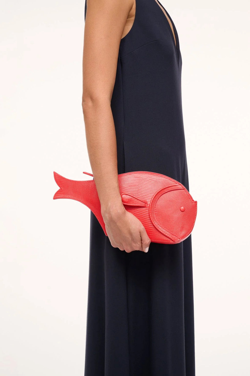 Pesce Red Leather Clutch