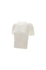 Crochet Effect Short Sleeve Top