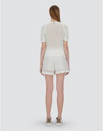 Crochet Effect Short Sleeve Top