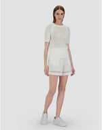Crochet Effect Short Sleeve Top