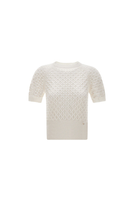 Crochet Effect Short Sleeve Top