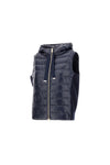 Shiny Nylon Hooded Vest with Knitted Back