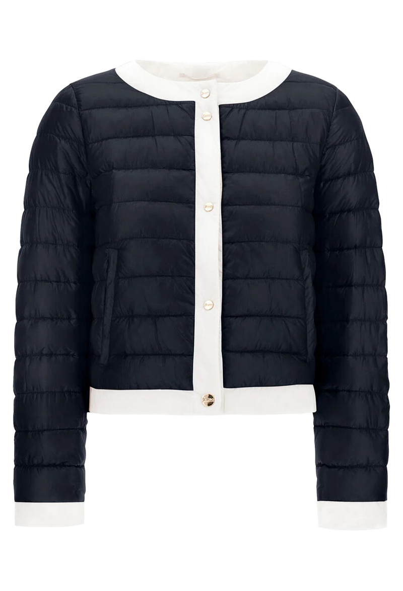 Shiny Nylon Jacket with Matte Trims