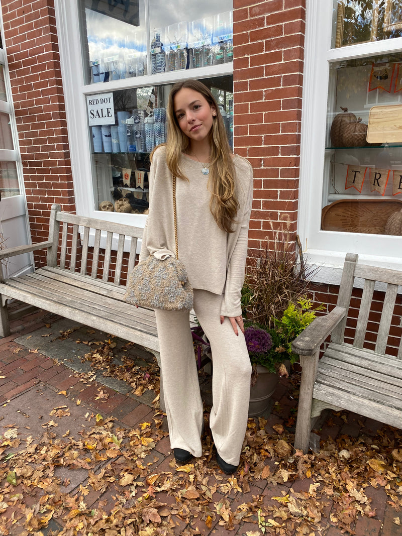 Brushed Jersey Wide Leg Pants