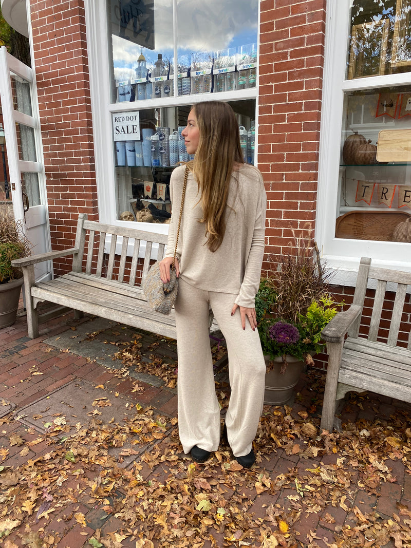 Brushed Jersey Wide Leg Pants