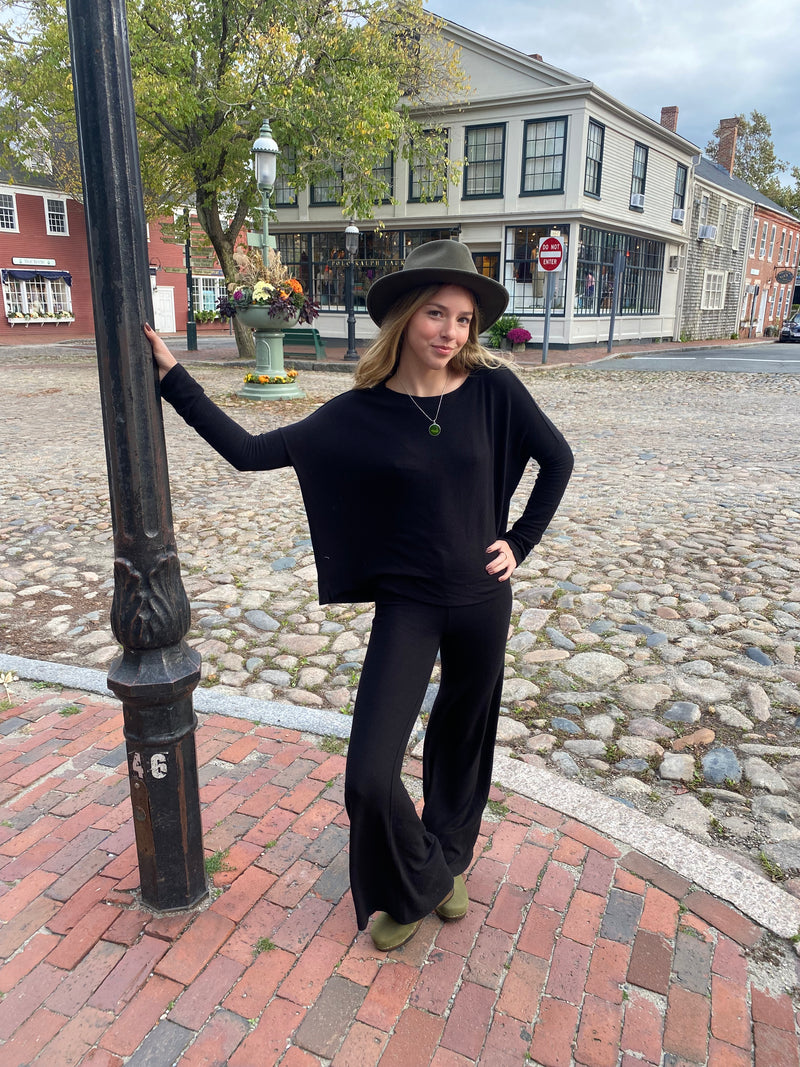 Brushed Jersey Wide Leg Pants