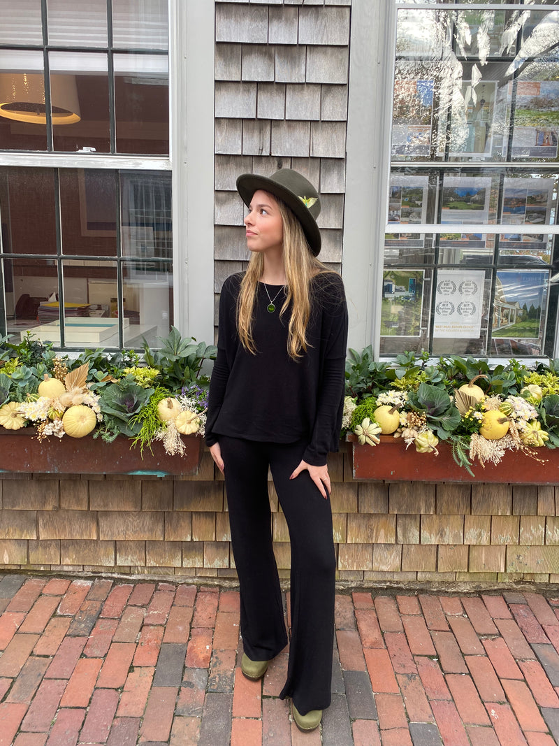 Brushed Jersey Wide Leg Pants
